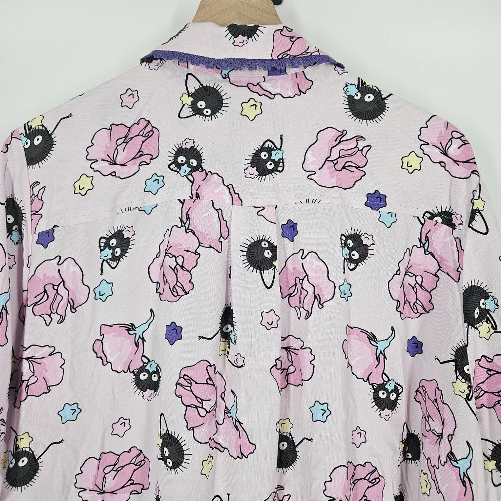 Her Universe Studio Ghibli Spirited Away Soot Sprites Button-Up Blouse NWT - Picture 10 of 11